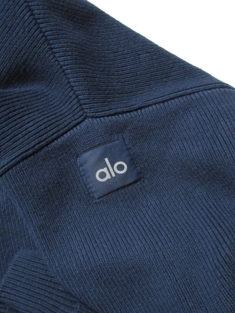 NWT Alo Unisex Scholar Hooded Sweater in Navy Blue Heavyweight Oversized Knit XS